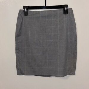 Gray Windowpane Pencil skirt